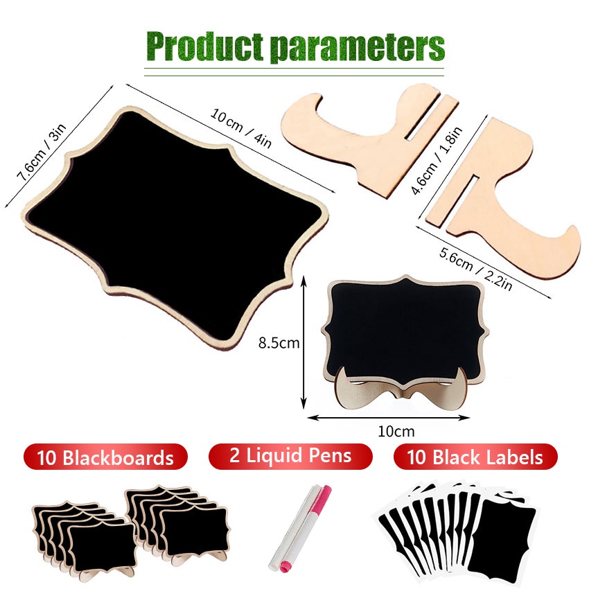 

RK 10Pcs Papan Tulis Kapur Kecil Mini Chalkboard Blackboard Papan Tulis Meja Mini Beserta Dudukan