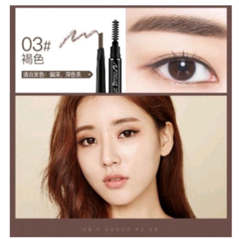 Lameila Pensil Alis Putar Kepala Ganda Anti Air / Lameila Eye Brow Pencil / Eyebrow