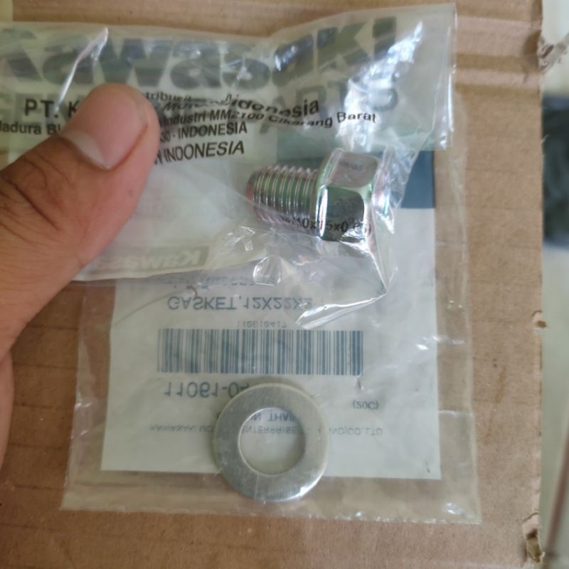 BAUT RING TAP PEMBUANGAN OLI NINJA 250 Z250 FI ZX 130 KAZE BLITZ  KLX 150 DTRACKER ORIGINAL KAWASAKI