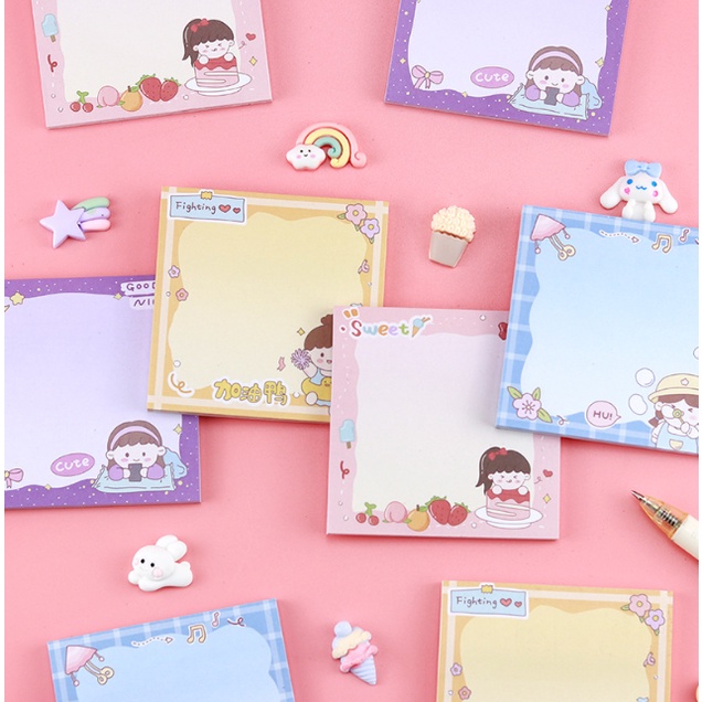 

Sticky notes duck girl memo lucu