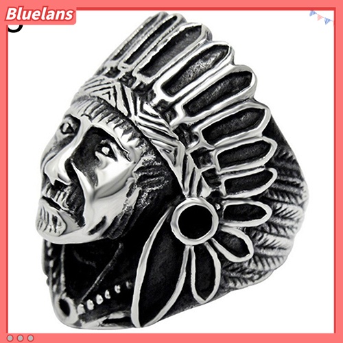 Cincin Jari Bahan Alloy Motif Indian Gaya Vintage Punk Untuk Pria Dan Wanita