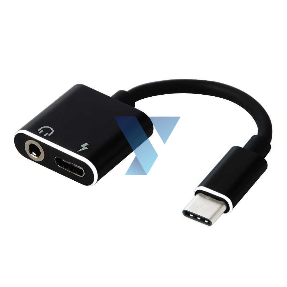 Adapter USB Type C to AUX 3.5mm Headphone + USB Type C - W1O33 ( Al-Yusi )