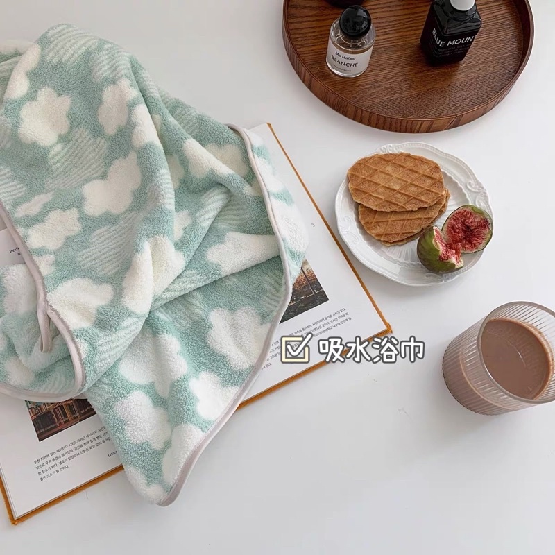 Handuk mandi bulu 70cmx140cm / handuk dewasa / handuk motif awan daya serap tinggi dan lembut/ Handuk anak/ Handuk dewasa Premium