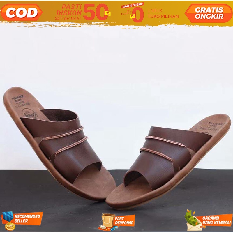 Sandal Karpil Pria Casual Formal Kulit Asli Original Dodoni ULK943 Model Slop/Slide - Sendal Cowok K
