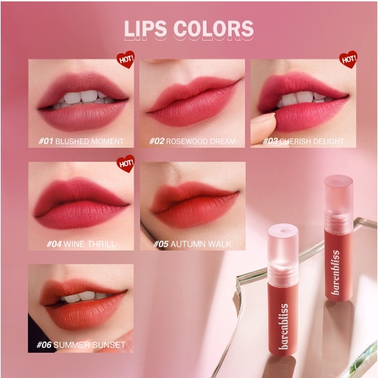 [FREE GIFT] BARENBLISS Cherry Makes Cheerfull Lip Velvet | korea Lipcream