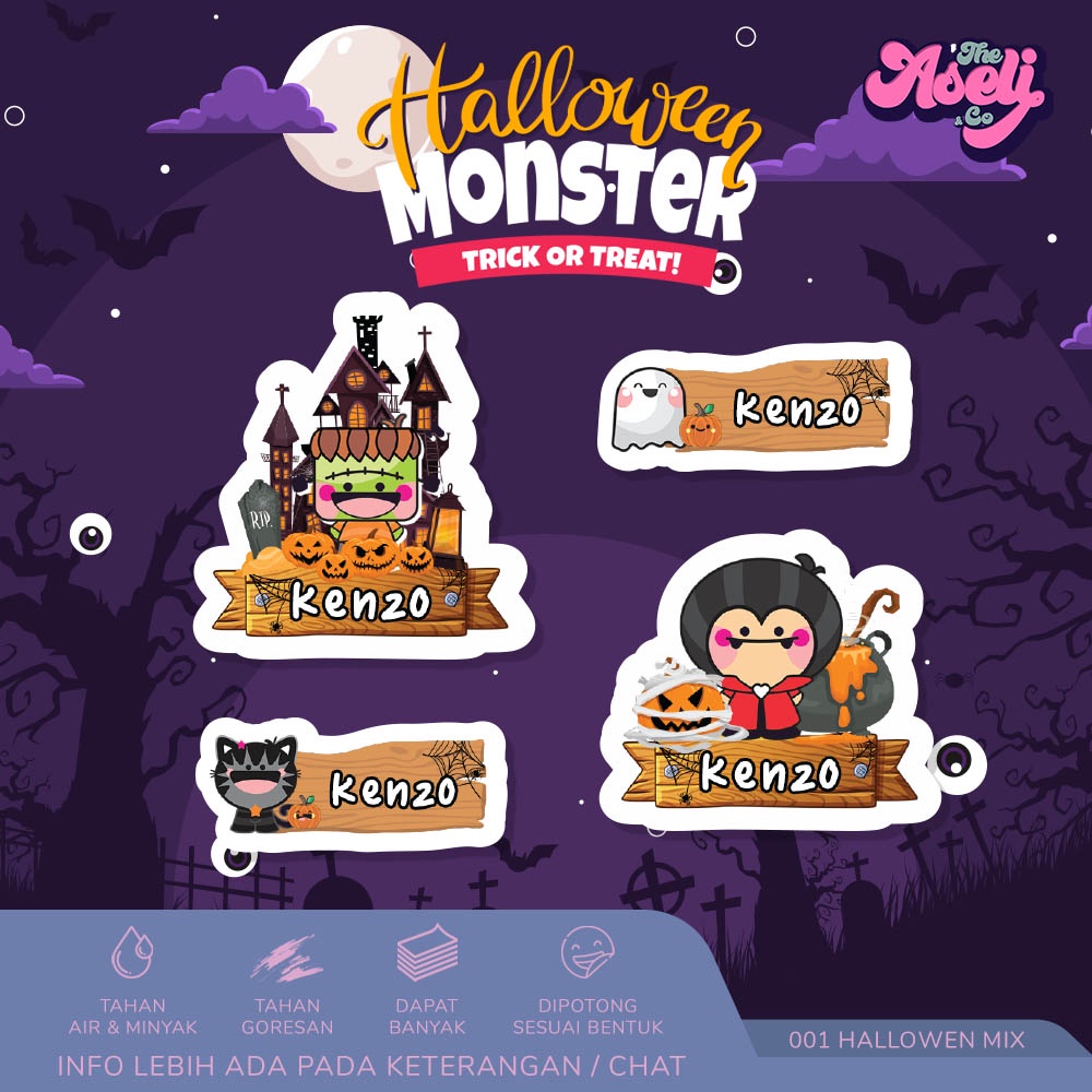 

Stiker nama anak custom waterproof