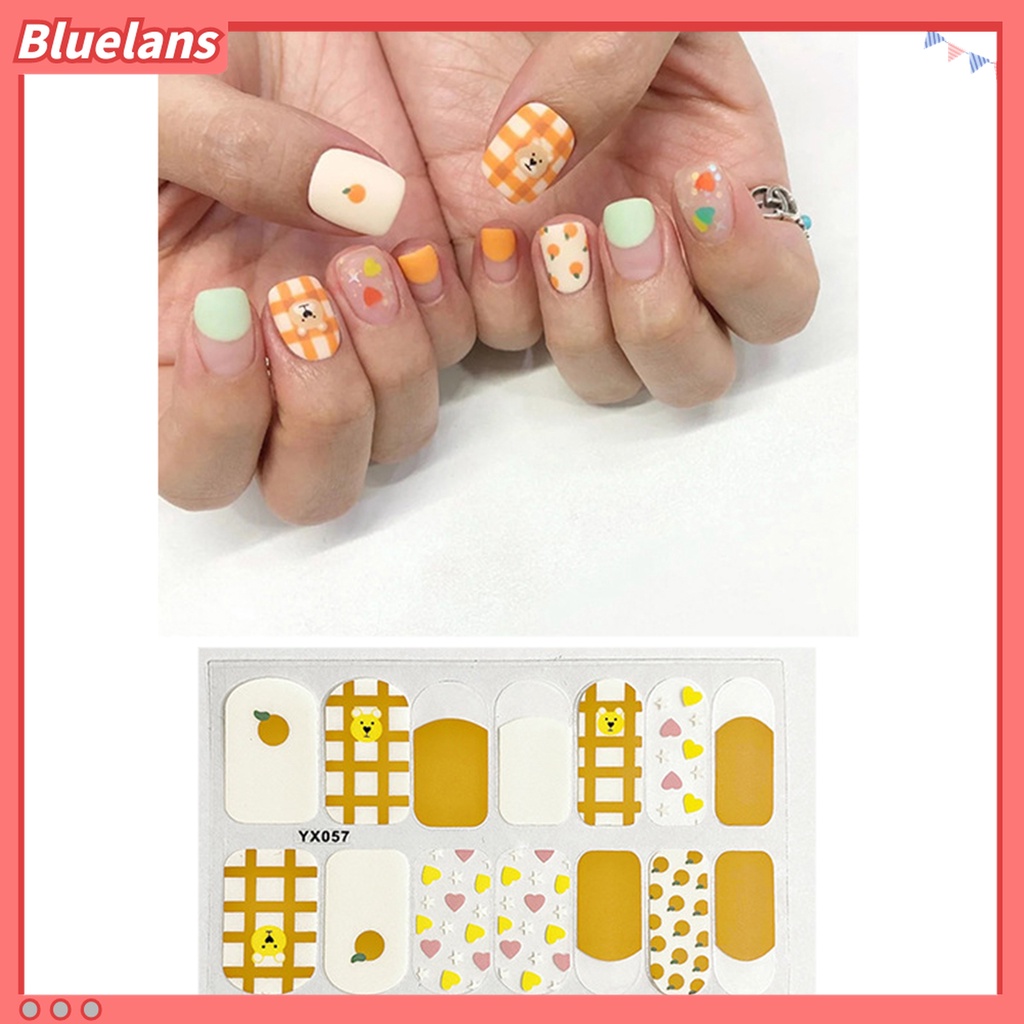 (In Stock) Kacamata Hitam Lensa Warna Warni ♡3pcs Stiker Kuku Full Cover Motif Kartun Anti Air Untuk Dekorasi Manicure