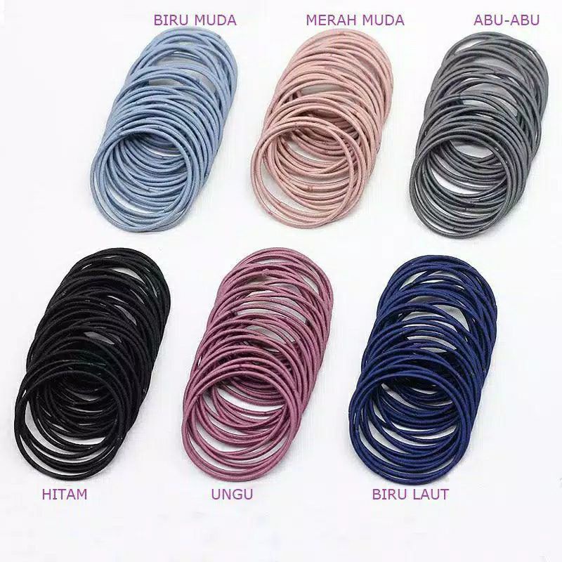 ikat rambut elastis bahan nylon harga 1 pcs