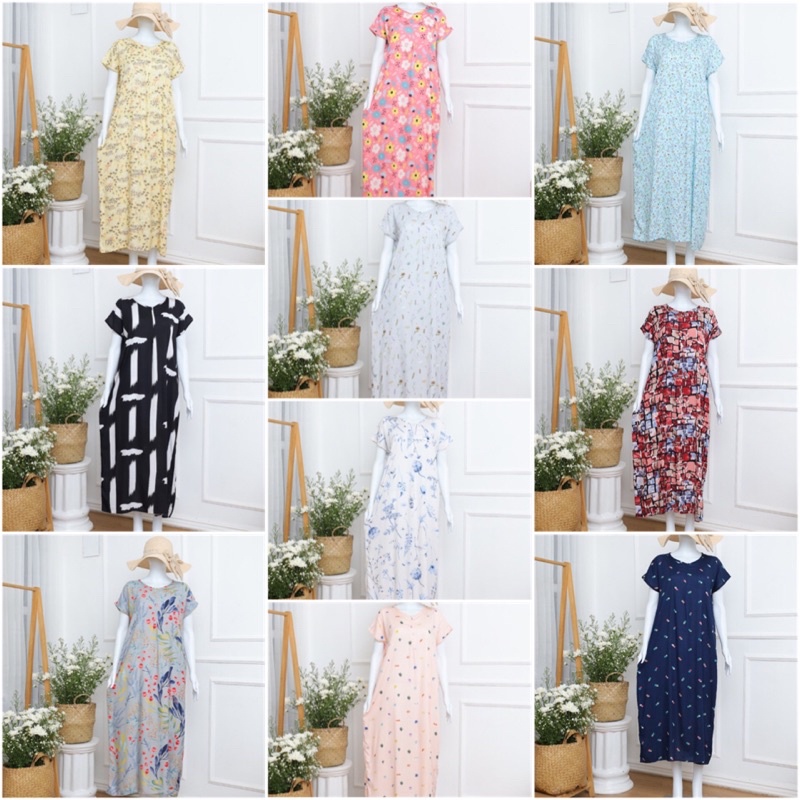 Daster Panjang Rayon (Resleting) sleep.pajamass✨