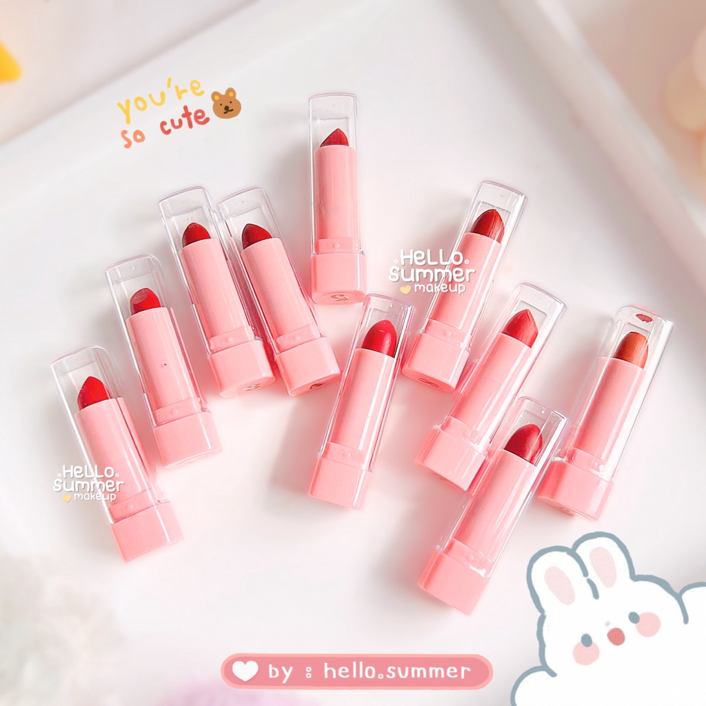 MATTE LIPSTICK Strawberry Aloevera Orange Mini Lip Stick Set Box  10in1 Silky Finish Longlasting 1.6gr