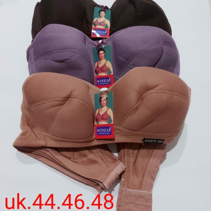 Bra bra tanpa busa dan kawat / bra sport wanita Ukuran besar 44-46 - Random, 44 termurah bisa COD te