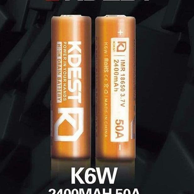 だ Battery Kdest 2400mAH 50A K6W 18650 Authentic Baterai ㅼ