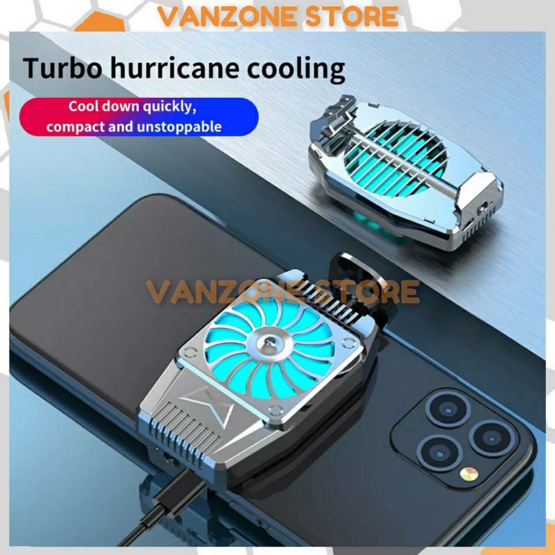 Kipas Mini Gaming Holder Pendingin Ponsel Universal Cooling Fan Turbo Hurricane Game Cooler