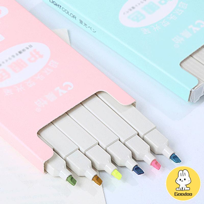 COD multicolor pena stabilo siswa 6PCS/set Stabilo / highlighter pastel 6 colors warna -Doo