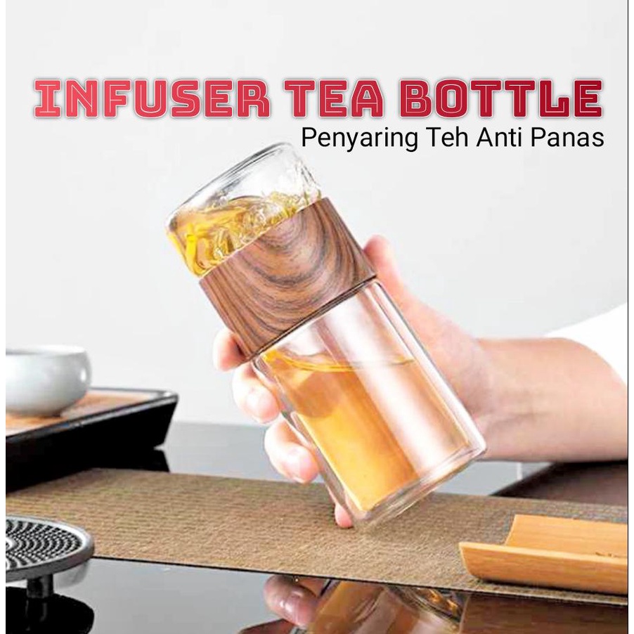 AZ BOTOL MINUM KACA PENYARING TEH / TEA INFUSER BOTTLE PREMIUM