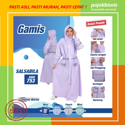 JAS HUJAN JUMBO WANITA MUSLIMAH / JAS HUJAN WANITA TERUSAN PREMIUM   / JAS HUJAN GAMIS