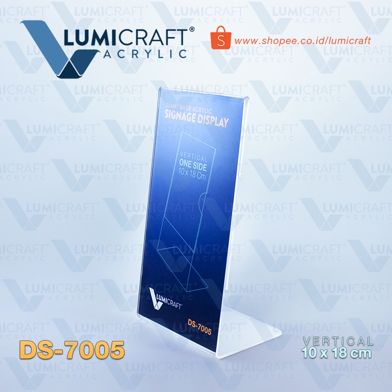 

Tent Card Acrylic model L / Display Akrilik ukuran 10 x 18 cm Vertikal | Lumicraft DS-7005