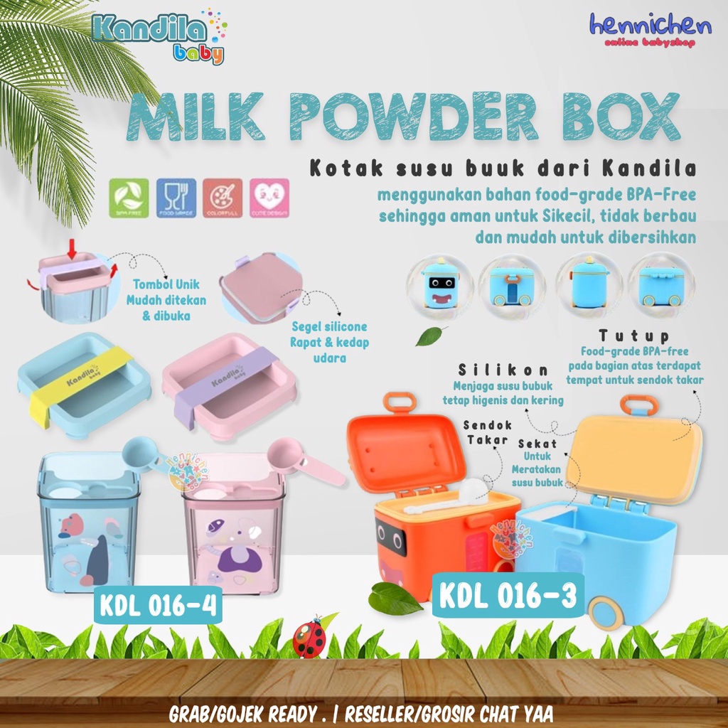 Kandila Baby Car Milk Powder Case Kotak Susu Bubuk Bayi 180g KDL016-3 / KDL016-4 Tempat Susu Bubuk Anak Bayi