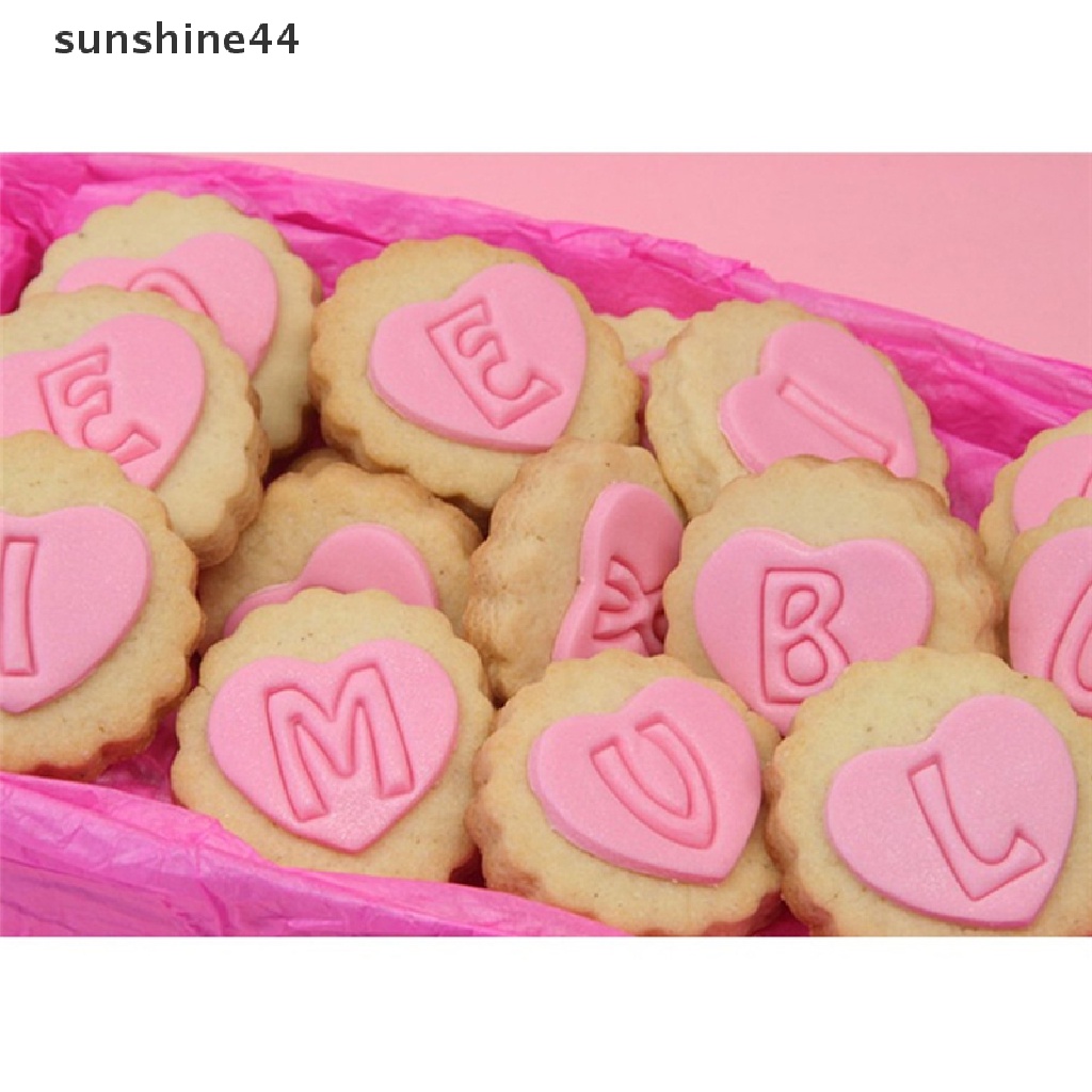 Sunshine 26Pcs Cetakan Adonan Kue Fondant Desain Huruf Alfabet DIY