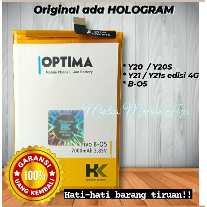 Baterai HK BO5 B-O5 Y20 Y20S Y21 Y21S edisi 4G B O5  HK original HOLOGRAM garansi