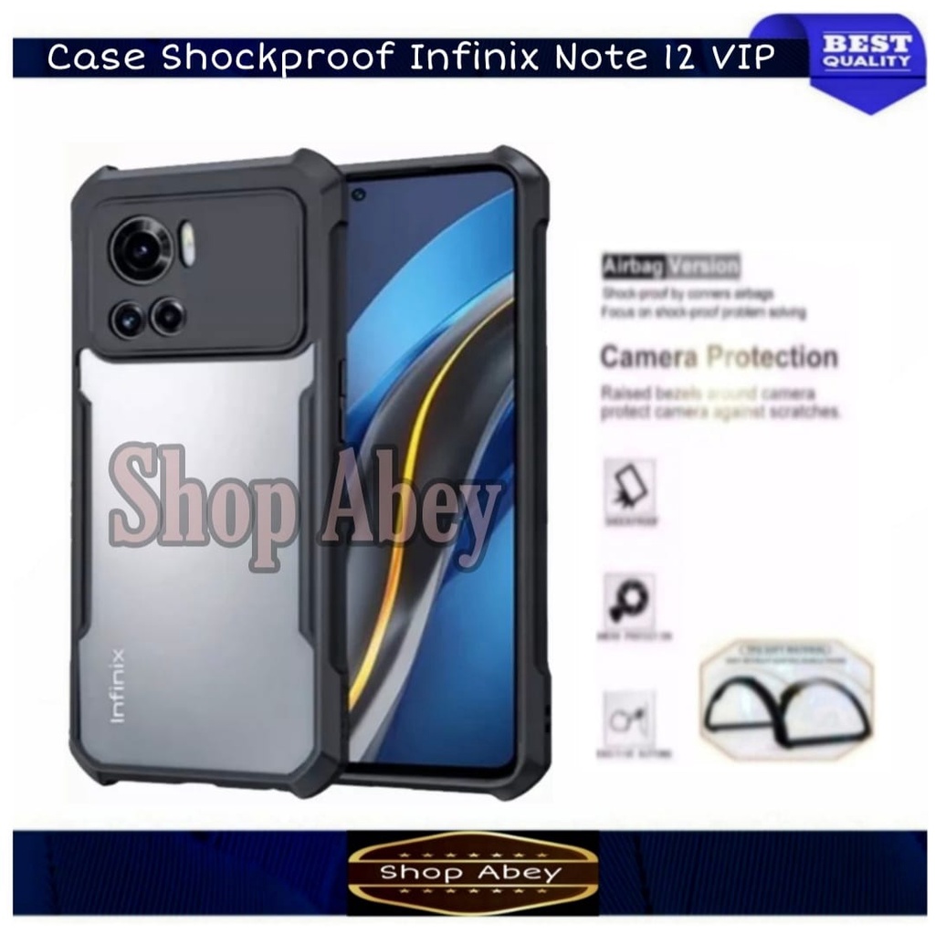 Case Infinix Note 12 VIP Hardcase Armor Shockproof Transparant Premium Case Infinix Note 12 VIP  - N