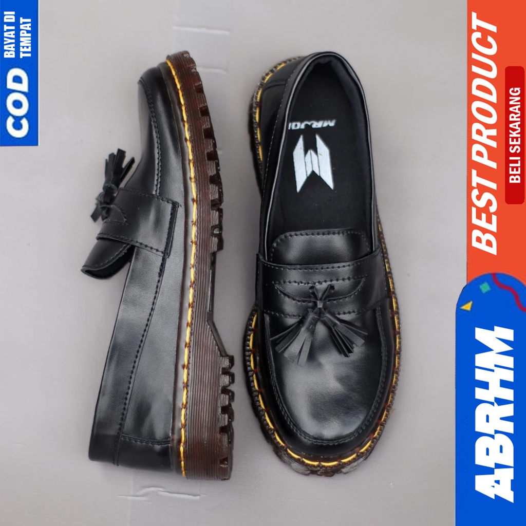 Sepatu Docmart Loafers Wanita Hitam Abrhm Melis