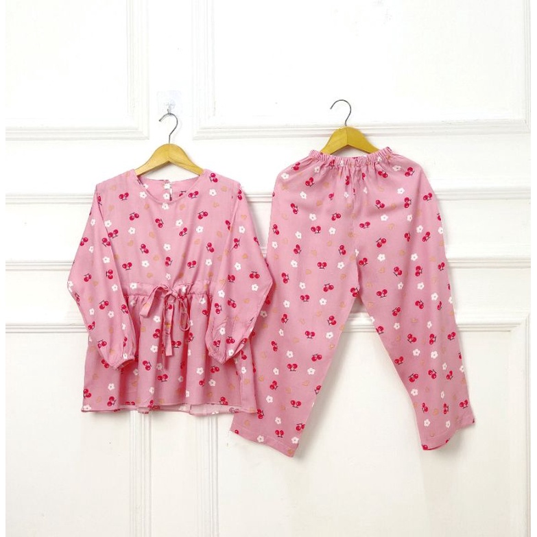 setelan pajamas motif setelan baju anak perempuan setelan rayon oneset anak setcel part ll