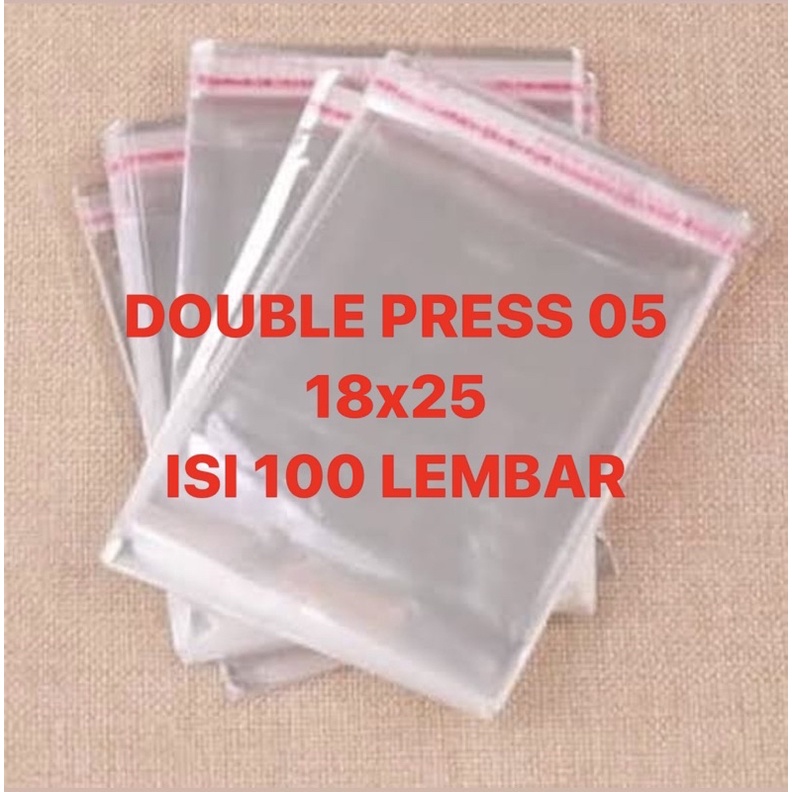 18x25 05 | 100 LEMBAR PLASTIK OPP SEAL SCARF KERUDUNG