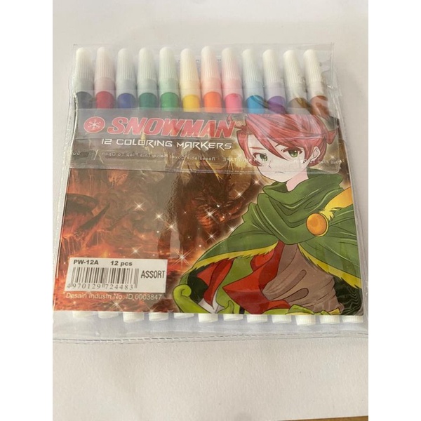 

Spidol Snowman Marker 12 Colouring / Spidol Kecil 12 Warna PW-12A