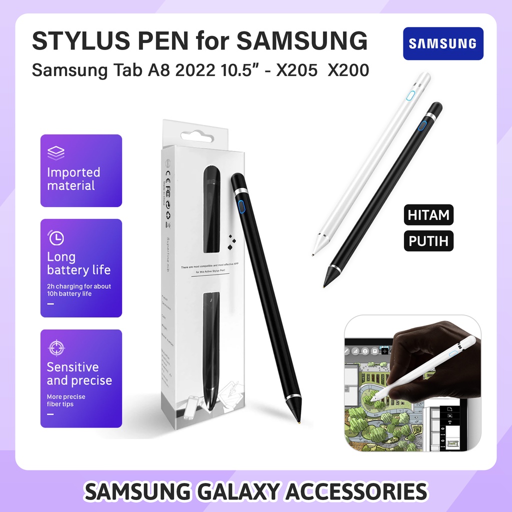 Samsung Galaxy Tab A8 10.5 inch 2022 X205 X200 Smart Stylus Pen Tablet Pencil Drawing S Pen Android 