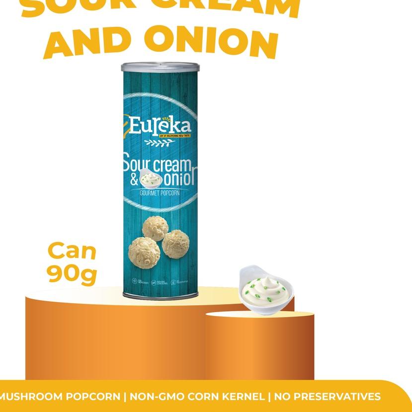 

BAYAR DITEMPAT✔️Eureka Popcorn Sour Cream & Onion Can 90g|KD7