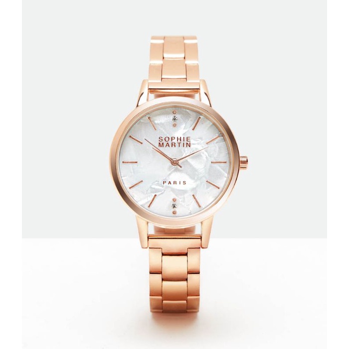 Jam Tangan Wanita Rantai Emas Mewah Murah Deasy Rose Gold Original Sophie Martin Paris Promo Terbaru