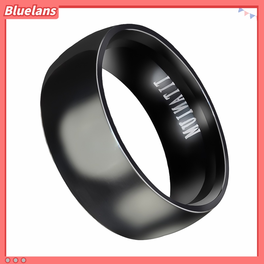 Bluelans Ring Wide Band Creative Titanium Steel Solid Color Jewelry Accessories for Men