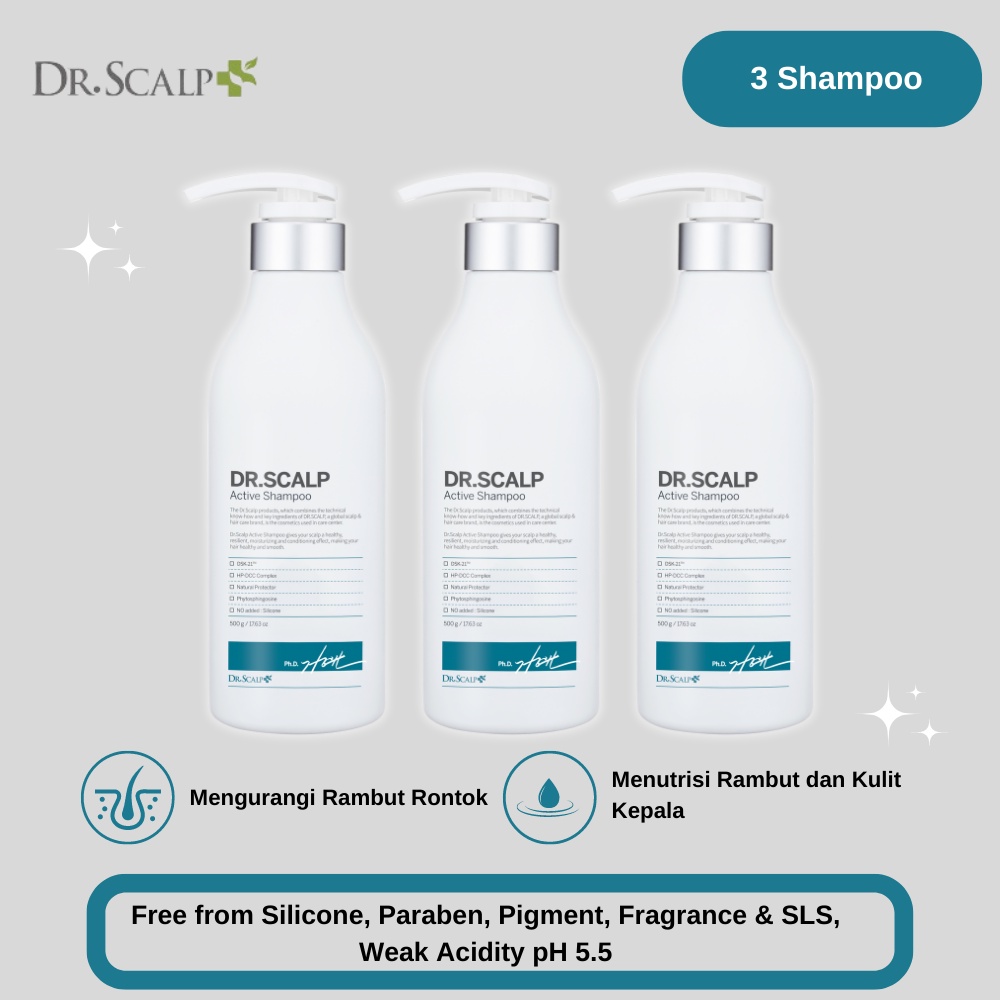 Dr Scalp - Package of 3 Dr. Scalp Dr Care Active Shampoo
