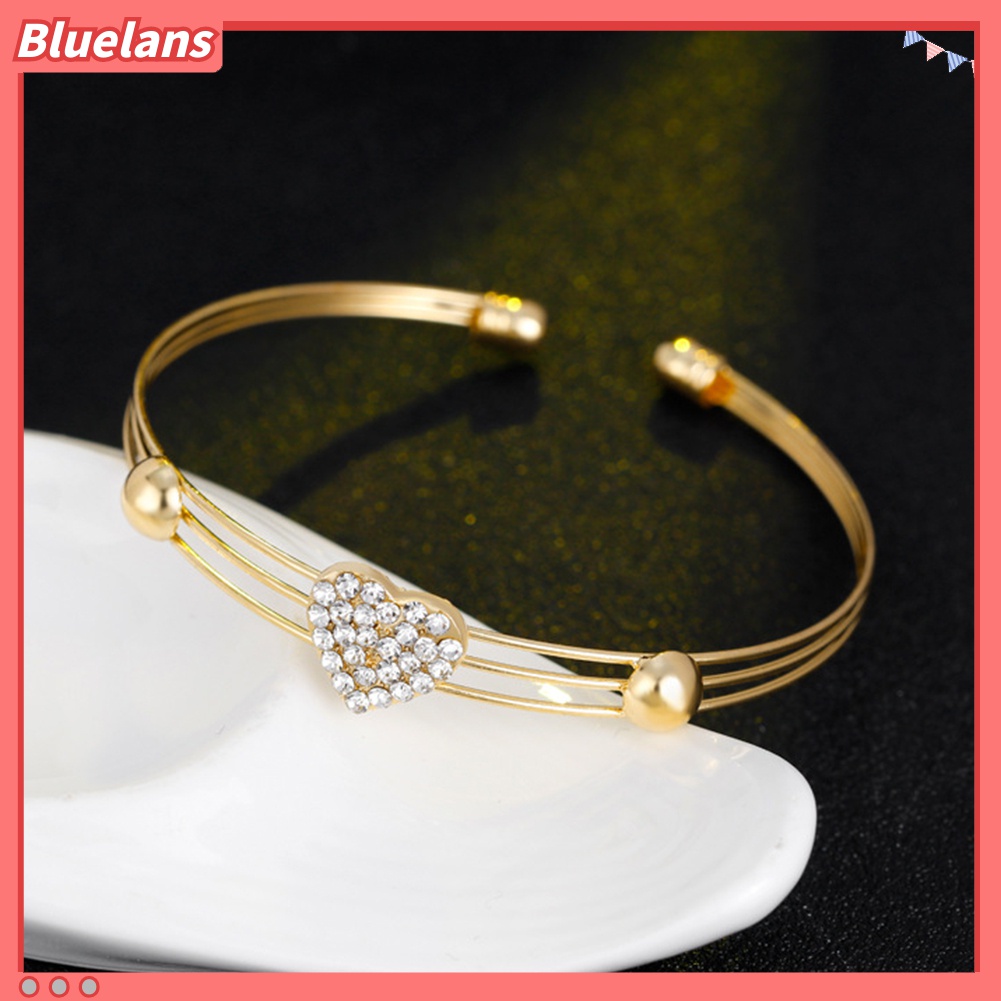 4pcs / Set Perhiasan Kalung Anting Cincin Gelang Aksen Berlian Imitasi Untuk Pengantin