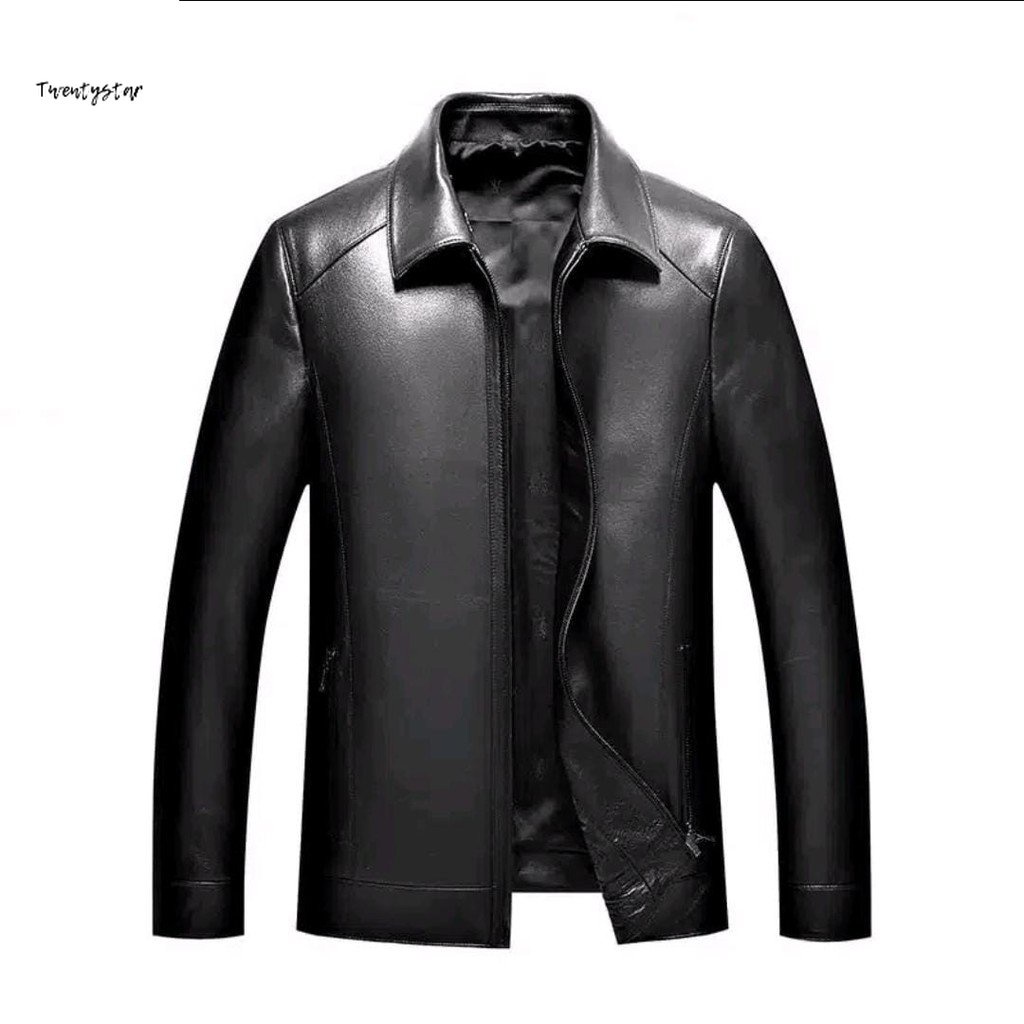 JAKET KULIT PRIA KERAH KEMEJA / JAKET SEMI KULIT / JAKET KULIT ASLI GARUT / JAKET PRIA / JAKET KULIT