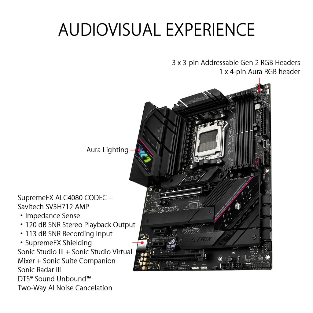 ASUS ROG STRIX B650E-F GAMING DDR5 WIFI | Motherboard AMD AM5 B650 ATX