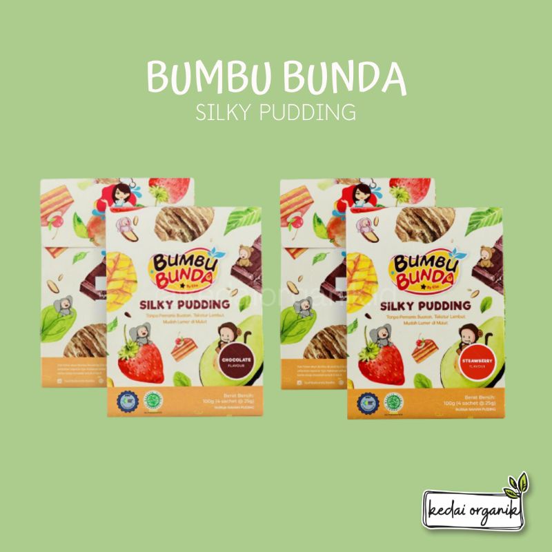 

Bumbu Bunda Silky Pudding Coklat / Silky Pudding Strawberry 25gr