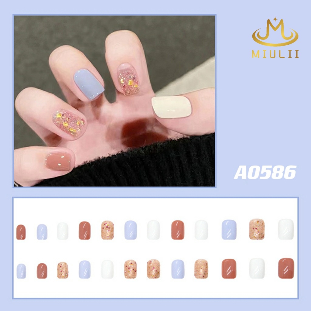 MIULII / KUKU PALSU   A0586  / 24PCS / 3D / NAIL ART / PREMIUM / CUTE / FREE LEM JELLY / KUTEK