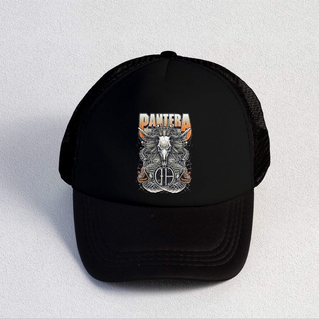 Pantera | Trucker Hat Best Seller | Topi Pria | Topi | Trucker | Topi Band | Baseball | Band | Topi Jaring | Topi Sablon | Head Studio