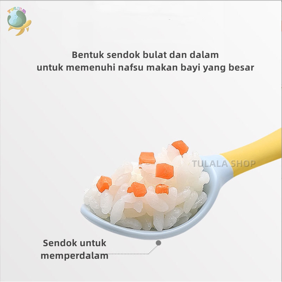 [TULALA SHOP]Sendok garpu bengkok anak-anak / Sendok garpu bayi memutar bayi portabel / 2 In 1 Garpu + Sendok / Portable Bayi Sendok Garpu Belajar Makan Sendok Ditekuk Sendok Garp