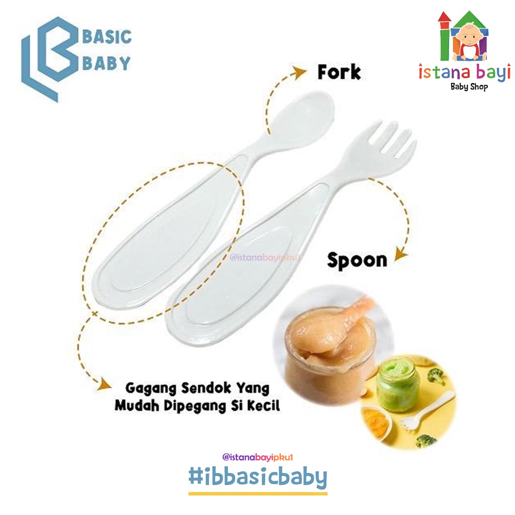 Basic Baby Feeding Spoon + Fork | Sendok Makan Bayi