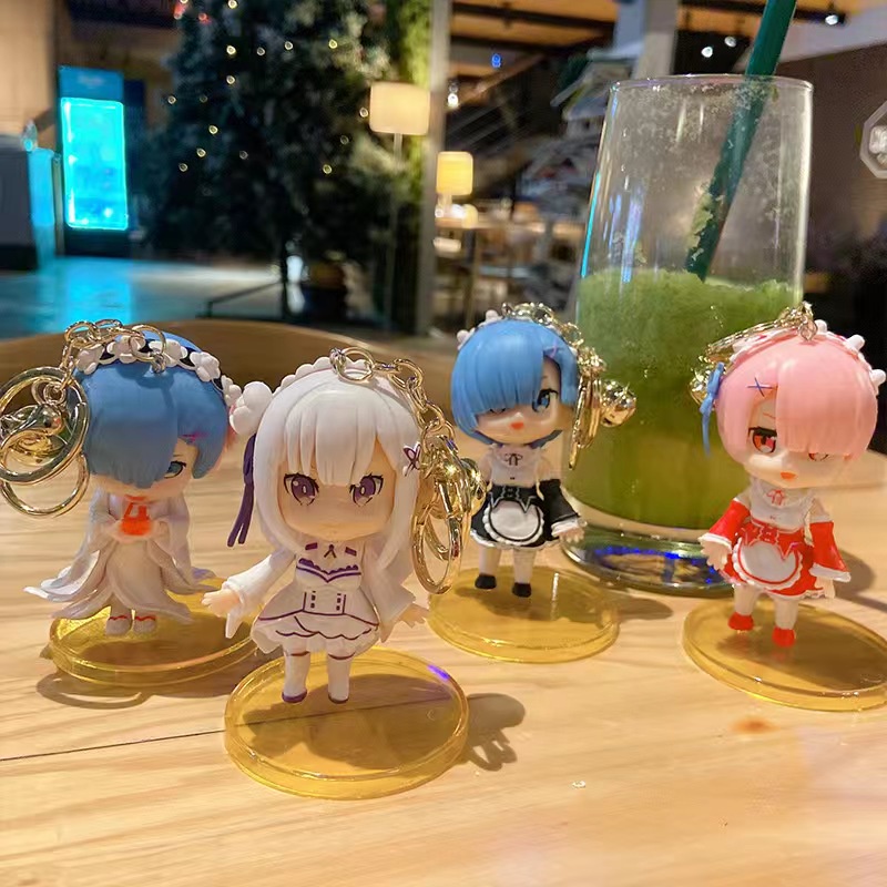 (WGK-079) GANTUNGAN KUNCI RE ZERO / GANTUNGAN KUNCI ANIME LUCU / KEYCHAIR CUTE GIRL / GANTUNGAN MOBIL