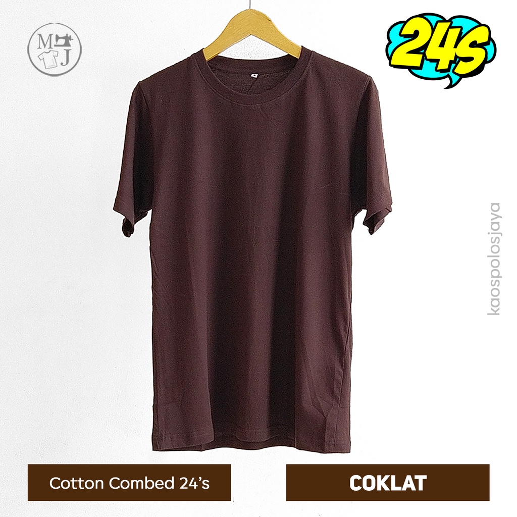 Kaos Polos Coklat / Kaos Oblong Unisex / Kaos Cotton Combed 24s