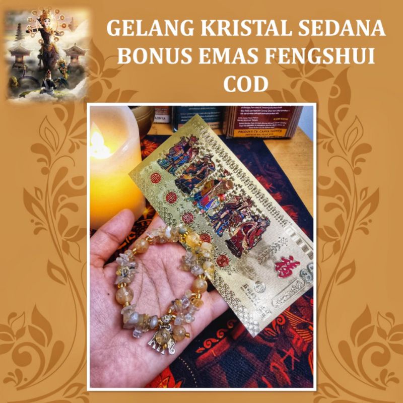 Gelang Kristal Rambut Sedana Golden Rutilated Quartz Dewi Dagang