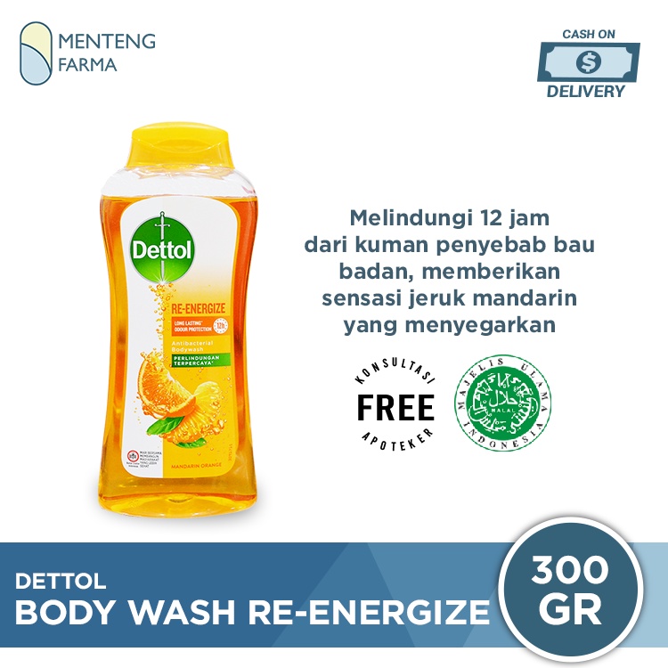 Sabun Mandi Cair Dettol ProFresh Re-Energize - 300 Gram