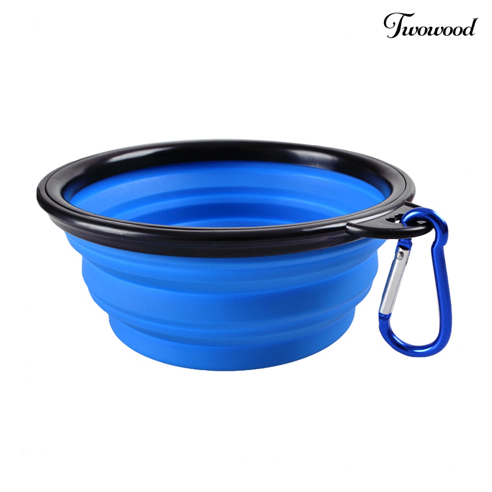 2 in 1 Mangkok Makan Dan Minum Anjing Peliharaan Portabel Model Lipat Untuk Travel