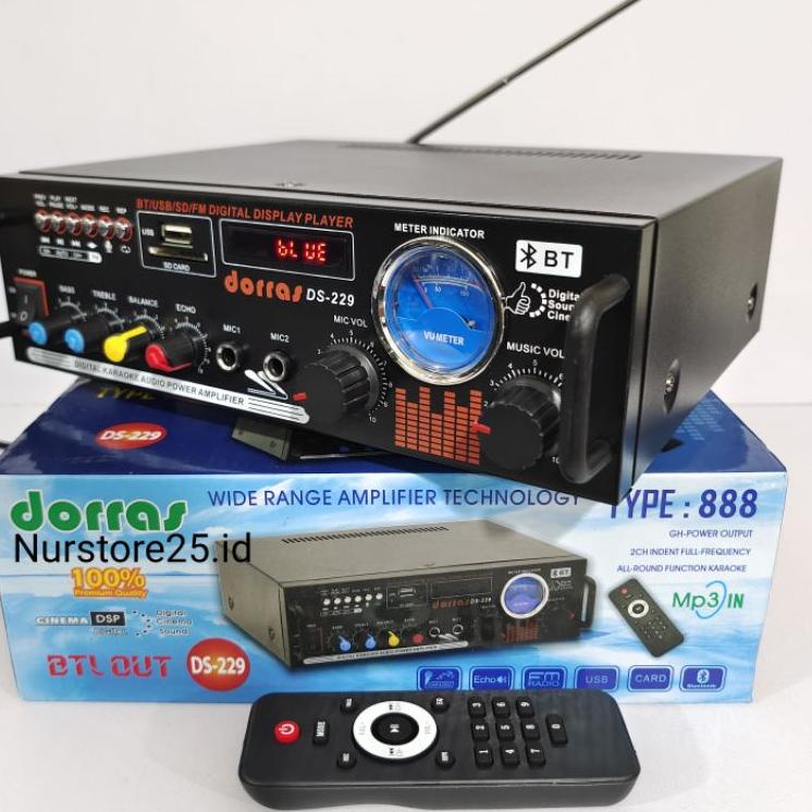 Terkini.. Power Amplifier Subwoofer Dorras DS-229 Amplifier Bluetooth Stereo Karaoke 59