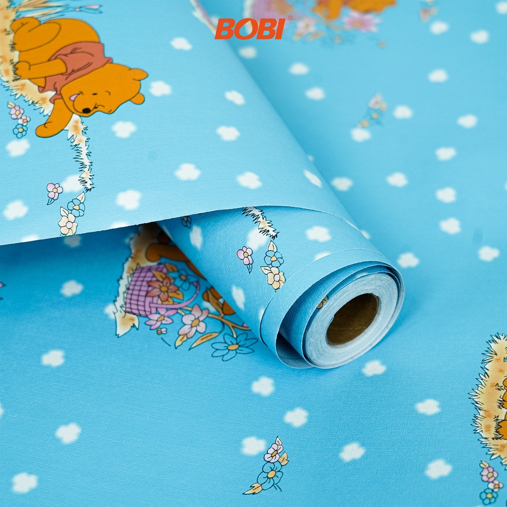 Wallpaper Sticker  5217 Winnie The Pooh Biru // Wallpaper Sticker Murah dan Berkualitas // 9mx45cm