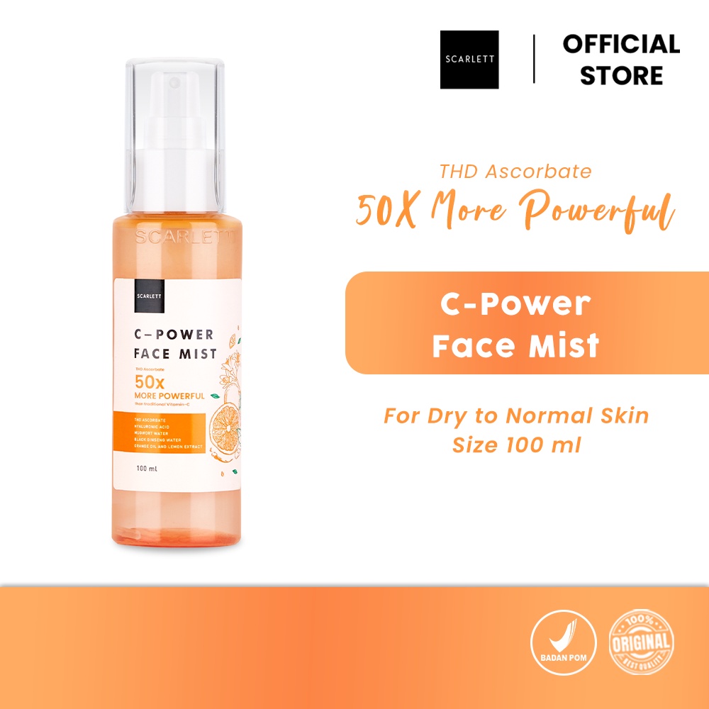 𝐑𝐀𝐃𝐘𝐒𝐀 - Scarlett Whitening Paket isi 2pcs ( C-Power Face Mist + C-Power Serum )